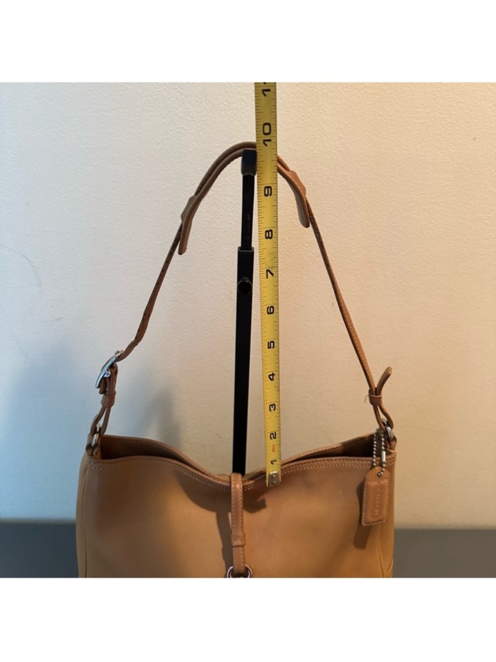 Coach Vintage Y2K Tan Leather Hampton clip Shoulder Bag style 7751 (2003) - Picture 13 of 14